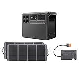 DJI Power 2000 Tragbare Powerstation 2048 Wh, 3000 W Solar Generator mit 2×120W Solarpanels(Zignes), 1×MPPT-Controller, Notstromaggregat für Zuhause, Camping/Wohnmobile/Notstrom