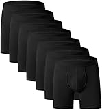 YOULEHE Boxershorts Herren Multipack Männer Unterwäsche Bambusfaser Unterhosen Men Retroshorts Boxer (7er Pack-Schwarz-Lange Beine, L)