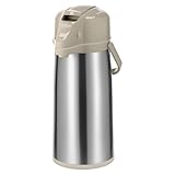Kaffeekaraffe aus Edelstahl,Kaffeekanne mit Drehbarem Boden und Tragegriff, 2,2 l Pumpkanne, 16 * 38cm,Sicher und Stabil Thermo Getränkespender für Heiß und Kaltgetränke(hellgrün,1PCS)