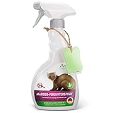 GARDIGO® Marderspray inklusive Schwamm | Marderschreck für Auto Dachboden Garten | 500ml mit Eukalyptus-Citriodora-Öl| Marderabwehr Auto zum Marder vertreiben | Abwehrspray gegen Marder im KFZ