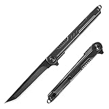 BEEK Klappmesser Schwarz, Taschenmesser mit clip, Tanto Klappmesser Slim, Geschenke für Männer, EDC Messer, Outdoor Messer für Camping