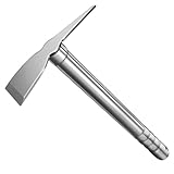 Abaodam hacke aus Edelstahl kleine handliche Gartenhacke Gartengeräte kleine Gartenhacke Gartenhackwerkzeug Hiege aus Jäten Gartenwerkzeug Gartenhacke Pflanzen Rostfreier Silber