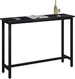 WOLTU 1x Bartisch Bistrotisch Stehtisch Esstisch, Metallgestell, Tischplatte aus MDF, Schwarz, 140x100x40cm(BxHxT)
