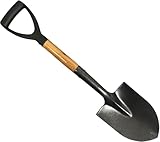 Spaten 70cm - Mini Garten Schippe - Gärtnerspaten Gartenschaufel Campingspaten Holzgriff D-Griff - Robuster Feldspaten Schaufel Metall Klein Rundspaten Gartenspaten, kein Klappspaten, + 1 Bildmagnet