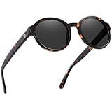DUCO Runde Sonnenbrille Unisex Polarisierte Retro Sonnenbrillen für Damen und Herren Vintage Kreis UV400 Schutz DC1240 (Tortoise Rahmen Grau Linse)