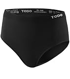 TODO 37% Merino Slip Damen - Hohe Taille Unterhose Damen. Elastische Merino Panties Damen. Wollunterwäsche Damen (Schwarz, L/XL)