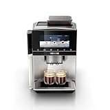 Siemens Kaffeevollautomat EQ900, großes farbiges TFT-Display, 36 Heiß- und Kaltgetränke, Cold Brew, super leise, Keramikmahlwerk, Doppeltassenfunktion, Steuerung per App, Edelstahl, TQ905D03