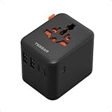 TESSAN Reiseadapter Weltweit mit USB C, Reisestecker Adapter Weltweit mit 5 USB Gesamtleistung 28W, Universal Travel Adapter, Internationale Netzadapter für UK USA Italien Japan Australien, Schwarz
