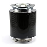 Ansaugschlauch Universal Auto Performance Motorfilter High Flow Luftfilter Für Auto Cold Intake Kit 76mm Carbon Fiber Cover Racing Sports Luftansaugschlauch(155MM-Medium)