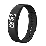 Hemobllo Aktivitätstracker – Fitness Tracker Uhr 3D Schrittzähler Uhr Kalorienzähler Wecker IP65 Wasserdicht USB Aufladen LED Smart Sport Uhr für Wandern Laufen