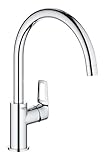 GROHE BauLoop, Küchenarmatur mit hohem Auslauf (Wasserhahn für die Küche, 360° schwenkbar, Spültischarmatur mit isolierten Wasserwegen für mehr Hygiene, einfache Spülbecken-Montage), chrom, 31368001