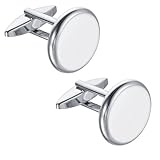 Tyqour Manschettenknöpfe Herren Manchettenknoepfe Weiß Cufflinks for Men Silber Hochzeit Klassische Manschettenknöpfe Hochzeit Tanzparty Business