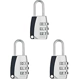 ABUS Zahlenschloss 155/20 - Vorhängeschloss mit Zinkdruckguss-Gehäuse - Kofferschloss/Spindschloss mit individuell einstellbarem Zahlencode - ABUS-Sicherheitslevel 3 - Silber (Packung mit 3)