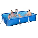 Easnuroz Rahmen-Pool Rechteckiger Pool Aus Metall Home Frame Schwimmbad Student Adult Pool Oberirdisch Pool for Hinterhof Indoor & Outdoor Leicht Zu Montieren(300 * 201 * 66cm)