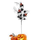 Künstliche Halloweenblumen, künstlicher -Halloween-Blumenstrauß, Halloween-Blumen-Mittelstück, Blumenstiele, Blumendekorationen für Zuhause, Urlaub, Innenvase