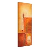 micasia Leinwandbild Petra Schüßler Kunstdruck Bild Leinwand Wanddeko - Made in Germany - Kunstkopie Abstrakt orange Wohnzimmer Schlafzimmer Canvas 6464 (50x150cm)
