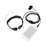 Gadpiparty Geheimhaltungs-Headset pc Headset kopfhörer für pc Metallstecker Headset zum Schutz vor Lärmstrahlung Halsluftkanal-Kopfhörer Kopfhörer für besondere Zwecke 3,5-mm-Ohrhörer Black