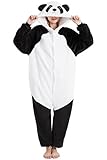 LATH.PIN Pyjamas Jumpsuit Panda Unisex Erwachsene Tier Onesie Cosplay Halloween Karneval Kostüme Damen Schlafanzug Tierkostüme Winter