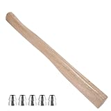 CIYODO Holzstiel Ersatzset Axtstiel aus Robustem Holz mit Metallkeilen Rutschfester Griff Stoßdämpfend Einfach zu Montieren Geeignet für Spaltbeil und Holzbeil Handwerkliches Werkzeug