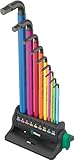 Wera 05133165001 950/9 Hex-Plus Multicolour 3 Winkelschlüsselsatz, metrisch, BlackLaser, 12-teilig