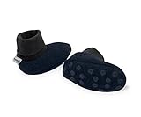 Ehrenkind® Walkschuhe | Krabbelschuhe Babys | Bio-Wolle & Bio-Baumwolle | Standard 100 by Oeko-TEX | Dunkelblau 19/20 | Baby Schuhe