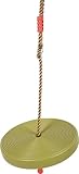 small foot Tellerschaukel aus stabilem, witterungsbeständigem Kunststoff, bis 70 kg belastbar, ab 3 Jahren, 6118, Ø ca. 28 cm, green/olive