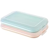 Engelland 2er Set Aufschnitt-Dosen mit integrierter Servierplatte, Frischhaltedose, Aufbewahrungsbox, Lebensmittelbehälter, Aufschnitt-Box, stapelbar, BPA-frei, Küchenbedarf, Kunststoff, Bunt