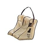 MagiDeal Tragbare Aufbewahrungstasche für Stiefel, Tragetasche für Stiefel, Vliesstoff mit Tragegriff oben, tragbare Schutztasche, Schuhtasche für Ausflüge und, 28cmx25cmx29cm Beige