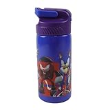 OM SUPPLIES Sonic Characters wiederverwendbare Trinkflasche, Trinkflasche mit integriertem Griff für einfaches Tragen in der Schule, Mittagessen, Kinder, 500 ml (Sonic)