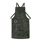 Leathershire Dunkelbraune Lederschürze, olivgrün, Einheitsgröße
