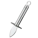 Rösle Austernbrecher, hochwertiges Austernmesser mit Rundgriff zum Zubereiten von Muscheln und anderen Meeresfrüchten, Handschutz, Edelstahl 18/10, Silber, Silbern