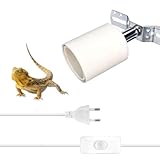 Wärmelampe Fassung: E27 Heiz Lampenfassung, Stecker mit 1.8 m Kabel, Porzellanfassung 360° Drehbar, Dimmbar, Wärmelampe Fassung für Aquarium, Reptilien, Amphibien, Schildkröte, Eidechse (Ohne Birne)