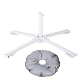 Klappbarer Schirmständer, Pulverbeschichtetem Stahl Sonnenschirmständer mit Gewichtstasche 10 Liter Sand/Wasser, Sonnenschirm-Ständer für Terrasse oder Garten Camping Angeln