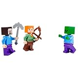 Lego Minecraft Minifiguren-Set – Steve & Alex vs. Zombie-Trio! Episches Battle-Pack für echte Fans