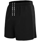 BOOJO Sporthose Herren Kurz Hosen Schnell Trocknend Sport Shorts mit Reißverschlusstasche Leicht Jogginghose Trainingshose(Schwarz,M)