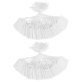 200 Stück weiße Preisschilder 3,5 x 2,2 cm Preisetiketten Display-Anhänger mit Schnurkennzeichnung Angeschnürte Etiketten beschreibbare Etiketten Display-Etikett für Produkt-Schmuck-Kleidungs-Anhänger