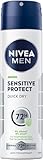 NIVEA MEN Sensitive Protect Deo Spray, Anti-Transpirant für 72h zuverlässigen Schutz für empfindliche Haut, pflegendes Deodorant ohne Ethylalkohol (150 ml)