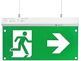 ENOVALITE LED Fluchtwegleuchte 4in1 Notleuchte mit Akku und Test-Funktion - Dauerbetrieb - Wandmontage Deckenmontage - Rettungsweg Notausgang Notfall EXIT