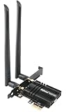 Ziyituod WLAN Karte, Intel AX210 Bluetooth5.3, Bis zu 5400Mbit/s Tri-Bands(6G/5G/2.4G) WLAN PCIe WiFi 6 Karte für Windows 11/10(64bit)