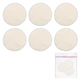 Waschbare Stilleinlagen aus Wolle und Seide – 6 Stück Nursing Pads + 1 Stück Wäschenetz – Weiche, atmungsaktive und wiederverwendbare Breast Pads für empfindliche Haut