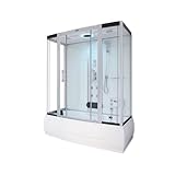 HOME DELUXE - Dampfdusche DIAMOND BIG - Weiß, Maße: 190 x 100 x 220 cm - inkl. Radio, Regendusche und komplettem Zubehör I Dampfsauna, Badewanne, Whirlpool, Dusche