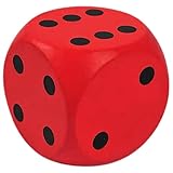 Großer Schaumwürfel 5,9 Zoll Soft Giant Foam Dice rot 6 -seitig wasserdichtes PU -Leder -Hof -Würfel für Brettspiele, um Ihre Glückszahlen zu erhalten, große Schaumstoffwürfel