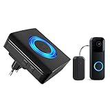 Satisure Türklingel Weiterleitung für Blink Videotürklingel, Funk Gong Erweiterung Set 58 Melodien & 5 Lautstärkestufen Empfänger für Blink Video Doorbell, Schwarz