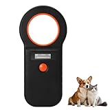 Chiplesegerät für Tiere, 128 Stück Tag-Informationsspeicher, Chiplesegerät für Hunde/Katze, RFID Mikrochip Lesegerät, 134,2KHz, ISO11784/85/HFDX-B/EMID