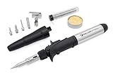 GALLUNOPTIMAL AGIL100 Gaslötkolben-SET bis 1300°C mit umfangreichen Zubehör für Löten Brandmalerei Heißschneiden Heißprägen Holz-Gravur