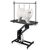 Hydraulischer Hundefriseurtisch höhenverstellbar – Profi-Groomingtisch 110×61 cm, MDF-Platte, stabil & rutschfest – Für Baden, Schneiden & Stylen mit Stil