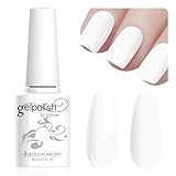 Vishine 8ml Semi-Permanent Gel-Nagellack Farbe Weiß French White, Semi-Permanent UV LED Gel Polish Soak Off Nagelkunst Maniküre Salon DIY LM046