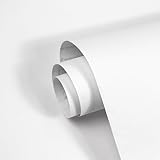 xupingjiti Selbstklebend Tapete Weiß Matt Klebefolie Möbel Wandpapier Selbstklebende Wandaufkleber 44x300cm Dekorative Vinyl Möbelfolie Selbstklebende Folie für Möbel Küche Schrank Wasserdicht