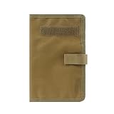 Taktisches Padfolio Ordner Militär Logbuchhülle, taktische Notizbuchhülle der Armee, kommt mit 2 Militär Patches, 14 x 20 cm (Khaki)