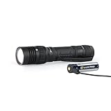 LUXPRO Wiederaufladbare taktische Taschenlampe, hell, 1000 Lumen, IPX6 wasserdicht, patentierter Tackgrip, langlebiges Flugzeug-Aluminium, 5 Modi für Camping, Wandern, Notfälle – XP920 – Batterie im